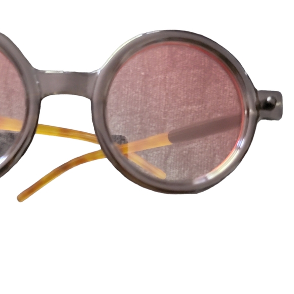 Trendy Retro Style Round Sunglasses for Men Women Y2K Oversized Gray/Pink - Picture 4 of 13